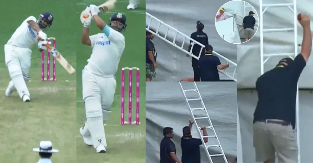 AUS vs IND [WATCH]: Rishabh Pant’s spectacular six forces ground staff to use ladder to retrieve the ball on Day 1 of the Sydney Test