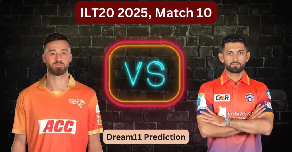 GG vs DC, ILT20 2025: Match Prediction, Dream11 Team, Fantasy Cricket Tips and Pitch Report | Gulf Giants vs Dubai Capitals