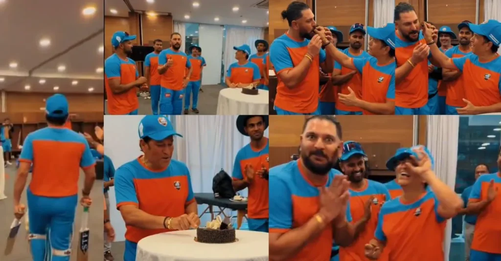 WATCH: Yuvraj Singh celebrates Sachin Tendulkar’s old feat during the International Masters League 2025