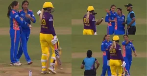 WATCH: Harmanpreet Kaur and Sophie Ecclestone engage in heated exchange during WPL 2025 clash